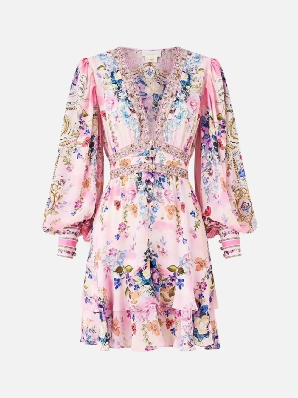 NWT Camilla Palatial Pastels Button-Front Frill Dress - Picture 3 of 8